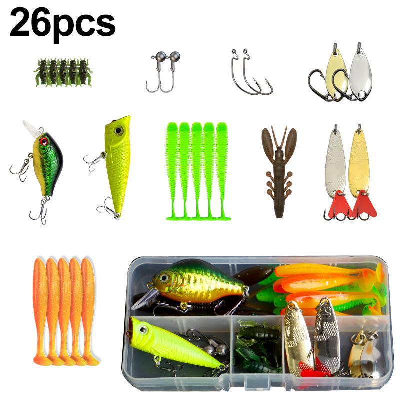 Fishing Lure Set, Fishing Lures with Hooks, Multifunctional Fishing Accessories for Sea Freshwater Lakes Streams, Outdoor Fishing Accessories, Christmas Gift