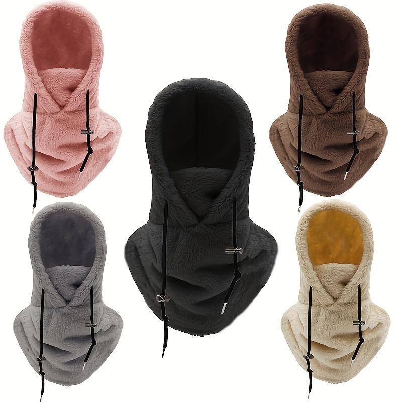 Men's Winter Windproof Hat Cold Weather Sherpa Hat Outdoor Sports Balaclava New Warming Tool 3 in 1 Warm Head Covering Adjustable Neck Warm Hood