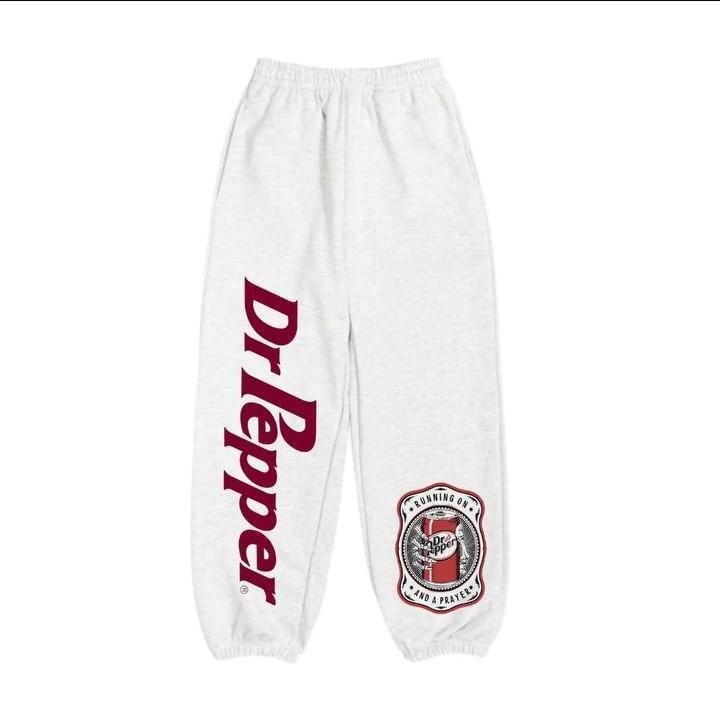 Vintage Y2K Dr Pepper letter and logo graphic sweatpants, These joggers are perfect for sports, workouts, gym sessions, and everyday casual wear, offering a stylish sporty look