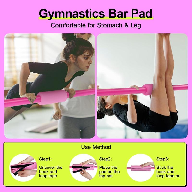 Expandable Gymnastics Bar for  - Height Adjustable Junior  Bar for Home, Folding Gymnastic Horizontal Bars Equipment