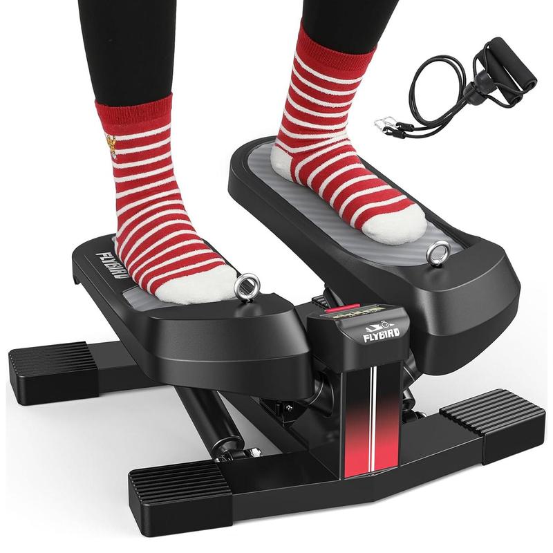 FLYBIRD Stair Stepper for Exercises, Pro Twist Stepper Machine with Resistance Band, 350LB Weight Capacity, Home Cardio Exercise for Hips Extension Legs Workout Suitable Men Women