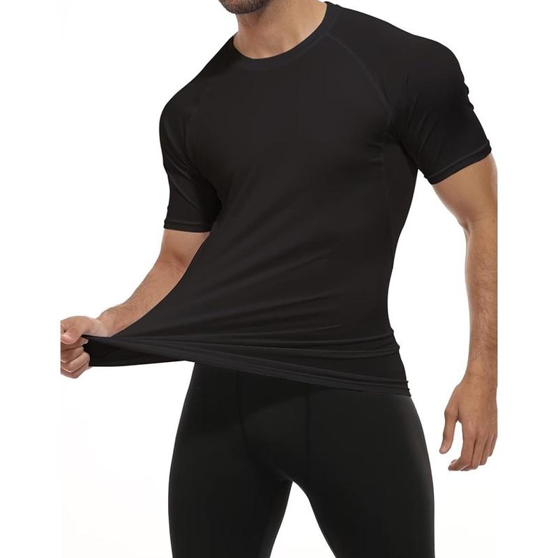 Men's Compression Shirt Short Sleeve Athletic Baselayer Sports T Shirts Workout Tops for Men