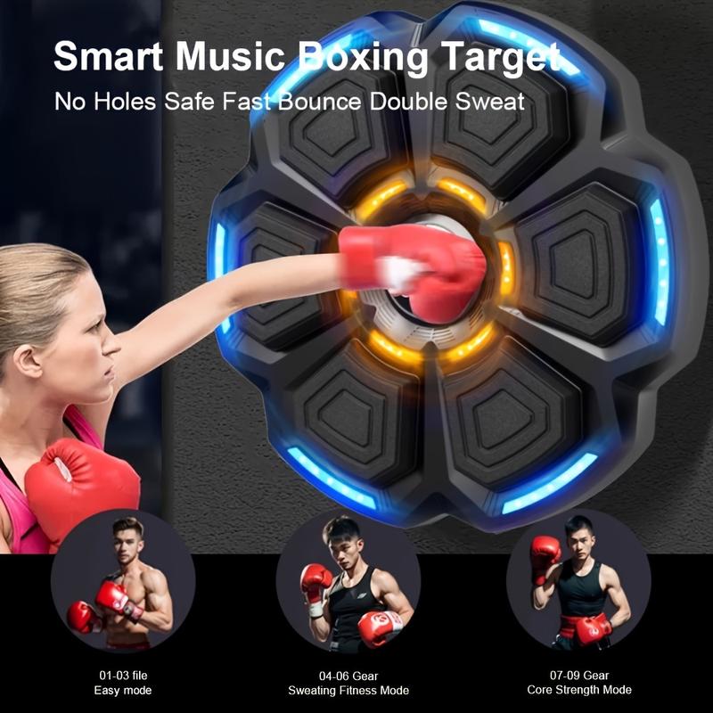 1 Piece of Creative Music Boxing Machine with Two Pairs of Boxing Glove-New Music Boxing Machine, with Light, USB Charging, Agility Speed Training, Perfect Christmas and Valentine's Day Gift