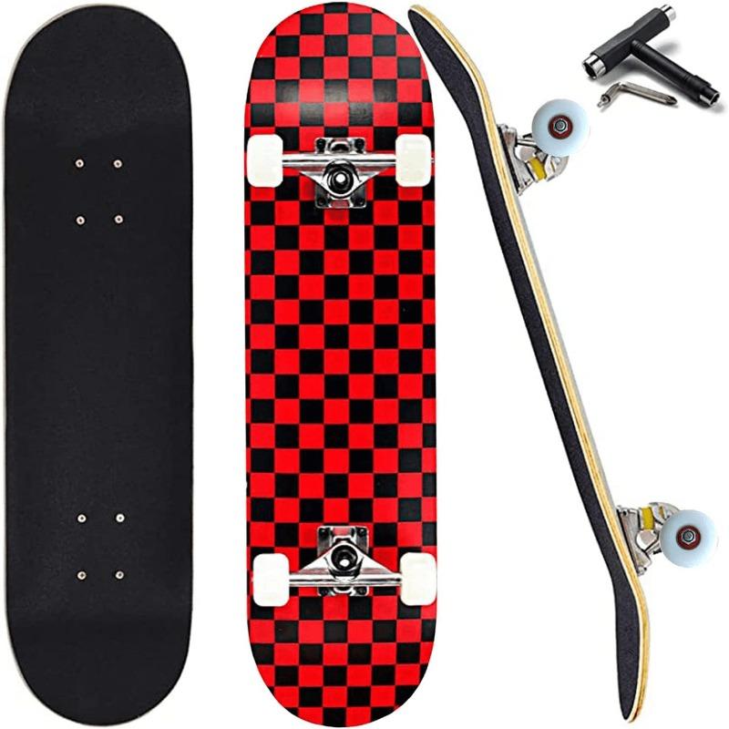 Skateboarding Is Suitable For Beginners, Adults, Teenagers, Girls, And Boys. It Is A 31 Inch Professional Complete Skateboard With 7 Layers Of Canadian Maple Double Kick Concave Long Board