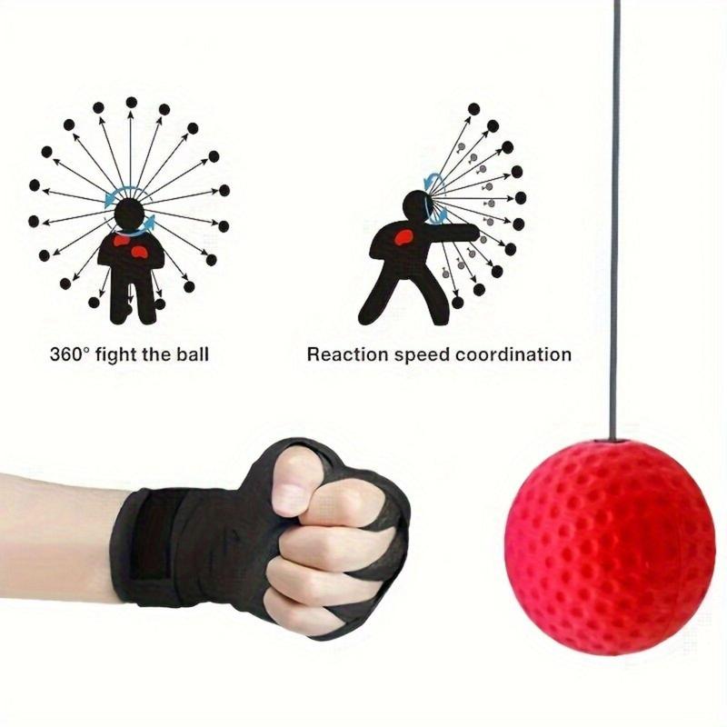 Boxing Training Ball with Adjustable Headband, Head-mounted Speed Ball for Reaction, Agility and Speed Training, Adults Stress Relief Device