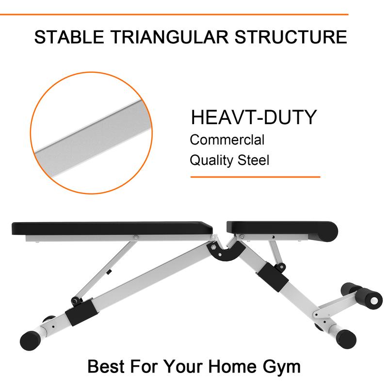 Weight Bench, Adjustable & Foldable for Bench Press, Strength Training and Full Body Workout. Perfect for Dumbbell Sets or an Adjustable Dumbbell Set in Your Home Gym