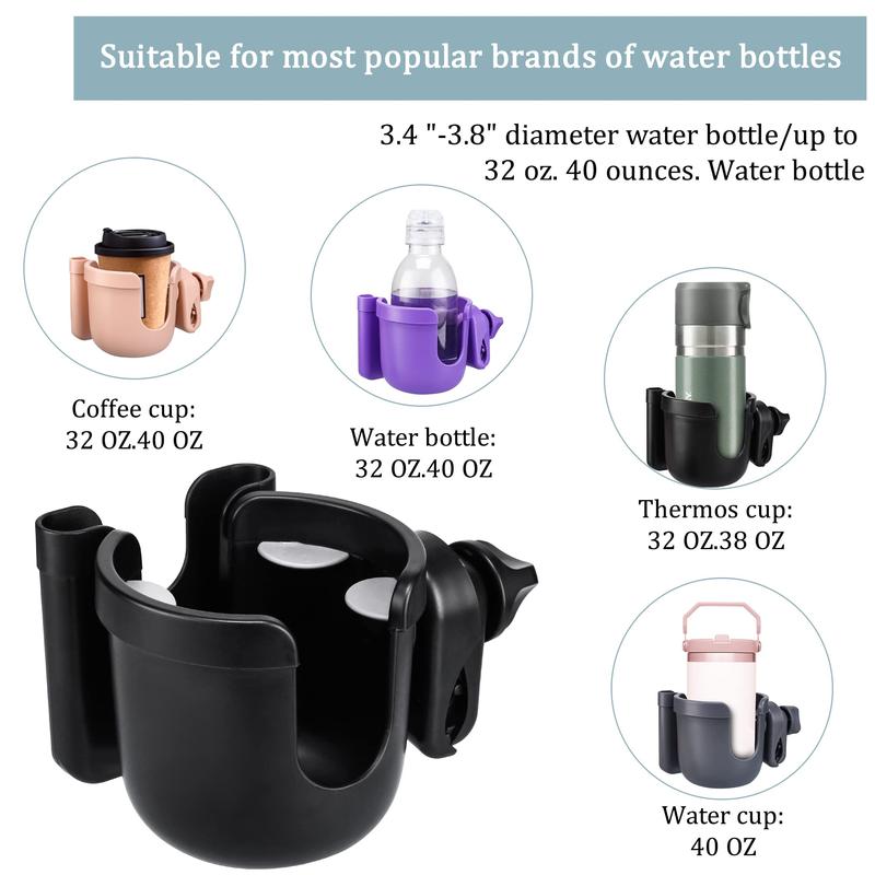 Universal cup holder, adjustable outdoor cup holder with mobile phone holder, suitable for wheelchairs, walkers, bicycles, scooters, can be a gift for your family.