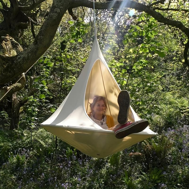 Waterproof Double Swing Portable Hanging Chair Hammock, Butterfly Shaped Casual Swing for Outdoor Camping