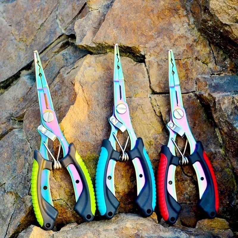 Professional Fishing Tool Set, 3 Counts set Stainless Steel Fishing Pliers With Bag & Fishing Lanyard Outdoor Recreation Equipment for Summer Gift, Fishing Equipment, Christmas Gift