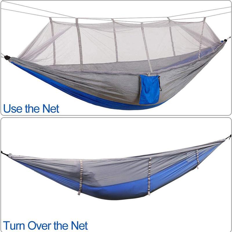 660lbs Portable Double Person Camping Hammock Tent with Mosquito Net Hanging Bed