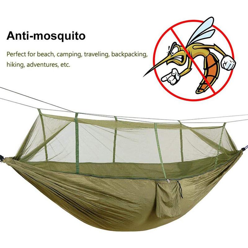 660lbs Portable Double Person Camping Hammock Tent with Mosquito Net Hanging Bed