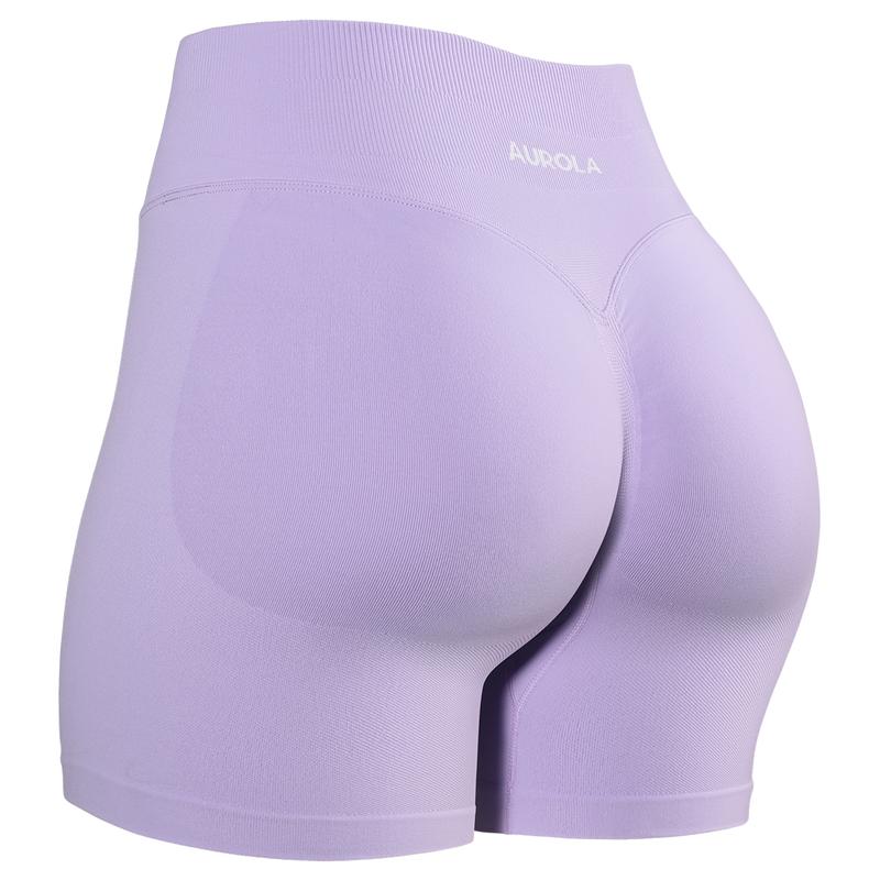 AUROLA Influence Collection Workout Shorts for Women,No Roll Up Squat Proof New Scrunch Seamless Compression Gym Impact Short 4.5