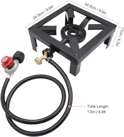 SA1200 Propane Single Burner Camp Stove with CSA Listed Regulator and 4ft Hose