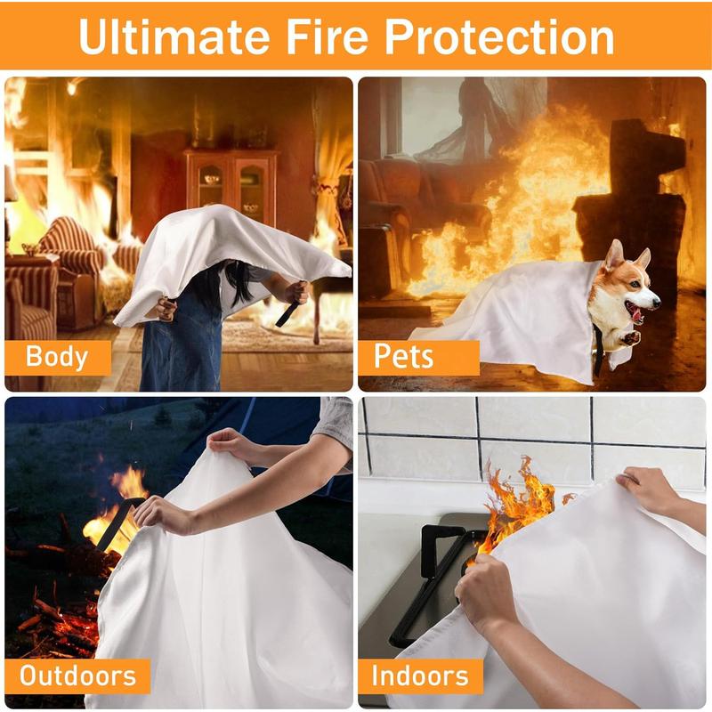 Fire Blankets Emergency for Kitchen Home - Emergency Fire Retardant Blanket for Home Fireproof Blanket for Camping, Grill, Car, Office, Warehouse, School, Picnic, Fireplace Mondoshop