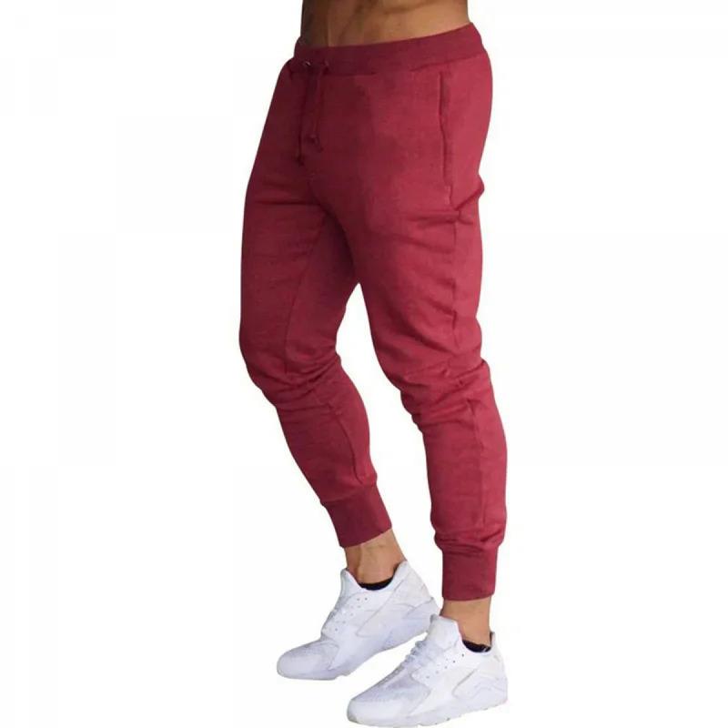 Men's Active Sweatpants Solid Joggers Trousers Drawstring Elastic Waist Fitness Gym Sports Pants Spring Summer Slim Running Pant