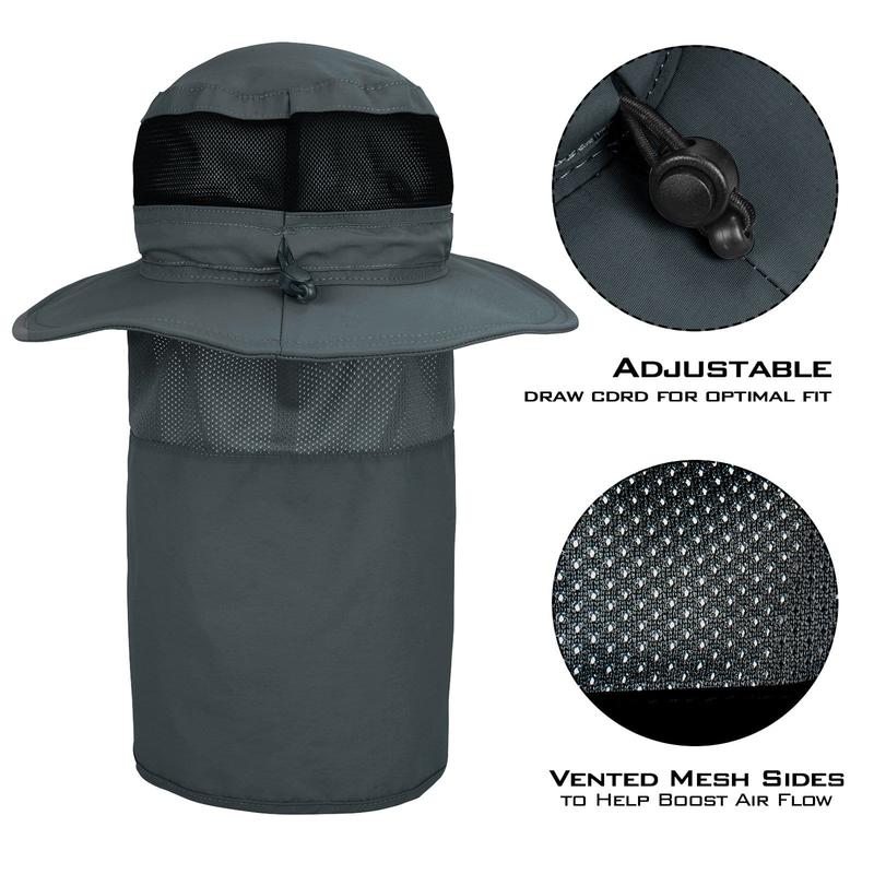 KastKing UPF 50 Boonie Hat Fishing Hat with Removable Neck Shield