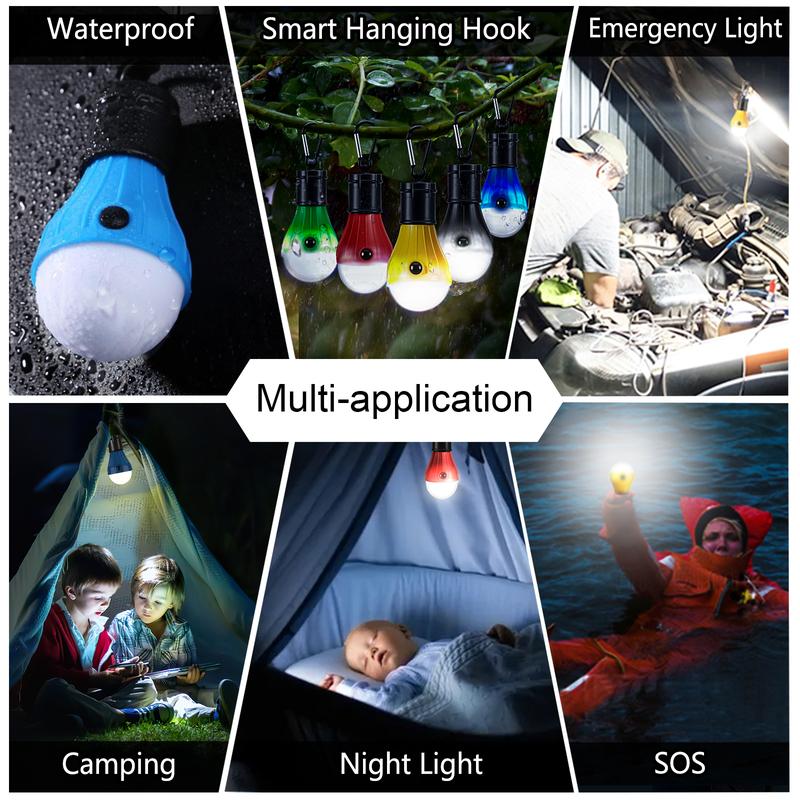 Blackout Portable Camping Light 5 Pack - 150 Lumens, 4 Modes, Waterproof, Battery-Powered for Camping, Hiking, and Fishing, Durable and Palm-Sized