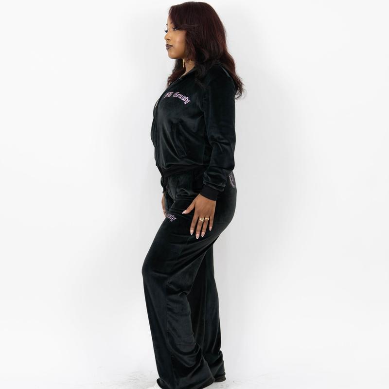 FB County Rhinestone Velour Tracksuit