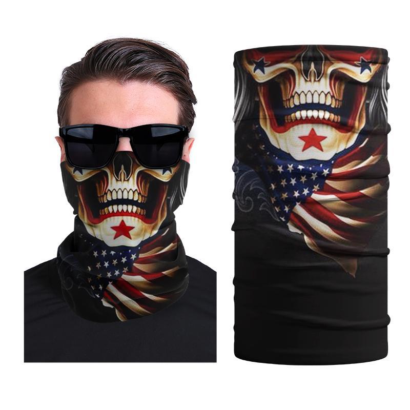 Skull Pattern Bandana Mask, Sports Seamless Tube Face Mask for Men Women, Warm Breathable Neck Gaiter, Windproof Tube Scarf for Outdoor Cycling