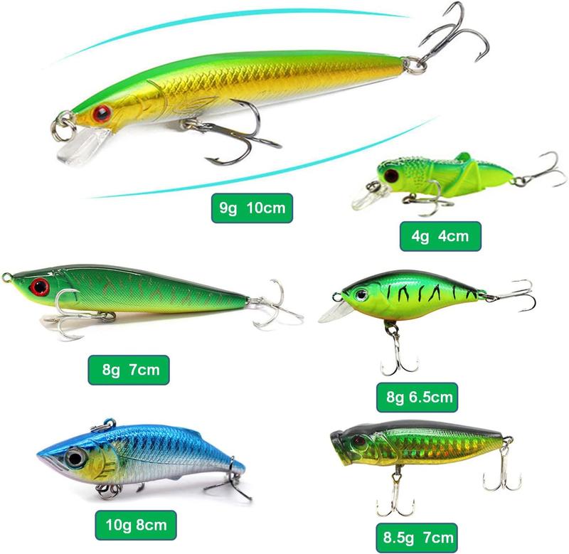 437 243Pcs Fishing Lures Kit for Freshwater &Saltwater,Bass Fishing Lure Kit Trout Bass Salmon Walleye, Fishing Hooks,Fishing Tackle Box, Fishing Accessories Kit, Lifelike Fish Bait