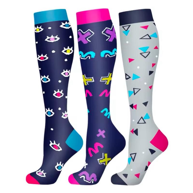 3 Pairs Compression Socks for Sports, Nursing & Varicose Veins Relief