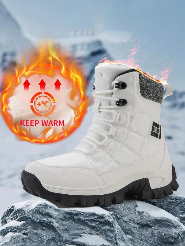 Men's Tactical Hiking Boots, Wear-resistant Non-slip Snow Boot, Winter Outdoor Camping Trekking Shoes, Warm Ankle Snow Boots