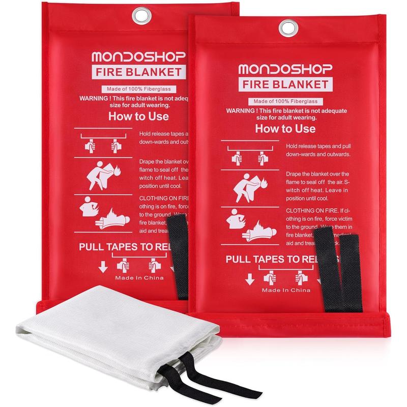 Fire Blankets Emergency for Kitchen Home - Emergency Fire Retardant Blanket for Home Fireproof Blanket for Camping, Grill, Car, Office, Warehouse, School, Picnic, Fireplace Mondoshop