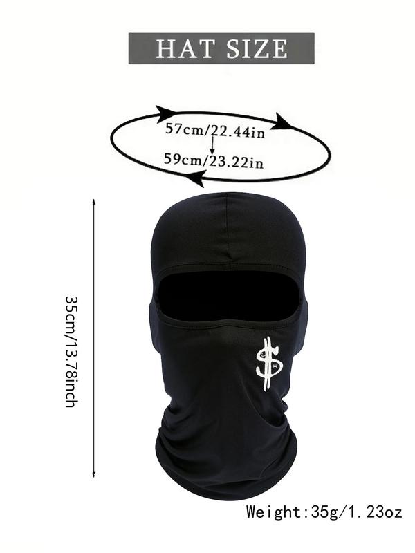 2 in 1 Dollar Sign Print Balaclava Face Mask, Breathable Sun Protection Face Cover, Outdoor Sports Cycling Face Mask for Men & Women