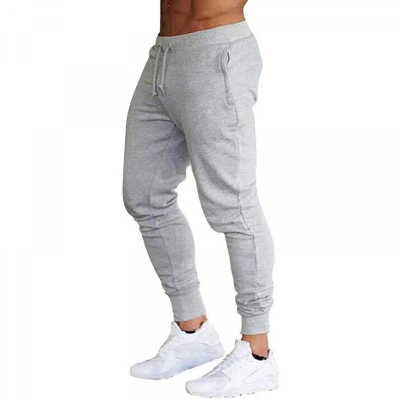 Men's Active Sweatpants Solid Joggers Trousers Drawstring Elastic Waist Fitness Gym Sports Pants Spring Summer Slim Running Pant