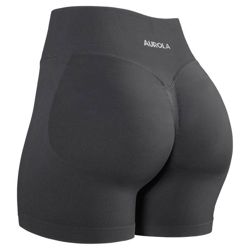 AUROLA Influence Collection Workout Shorts for Women,No Roll Up Squat Proof New Scrunch Seamless Compression Gym Impact Short 4.5