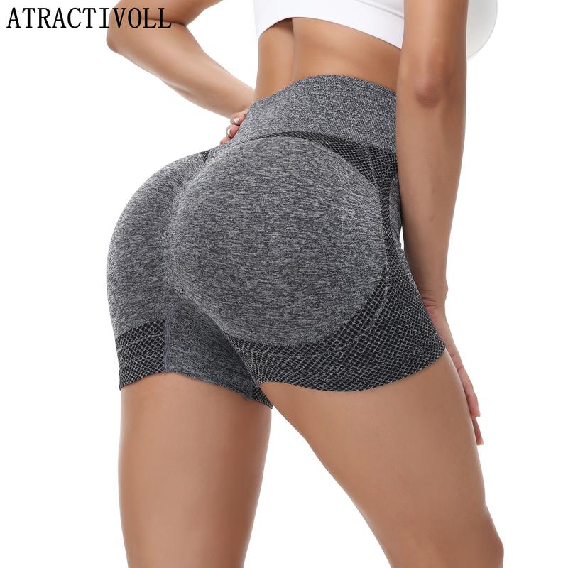 ATRACTIVOLL 1 2PCS  Breathable Leggings for Outdoor , Plus Size Yoga Pants, Women's Summer Stretch Yoga Shorts womens  shorts high waist skinny short