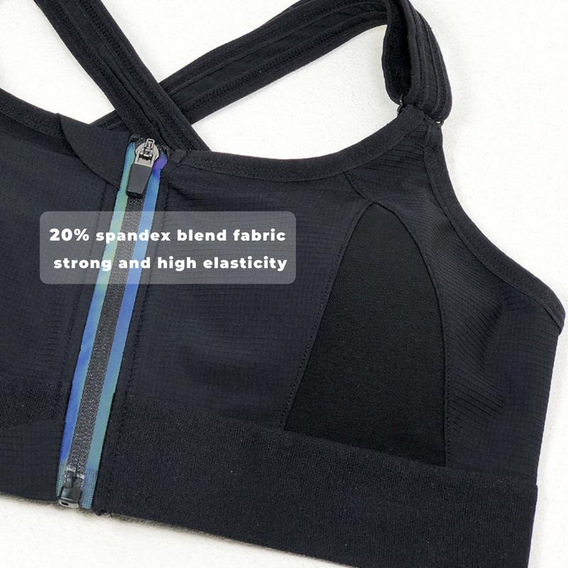 Women's Rainbow Sports Bra with Front Zipper, Breathable and Cool Adjustable - Everyday Wear - Womenswear - Comfort, Underwear