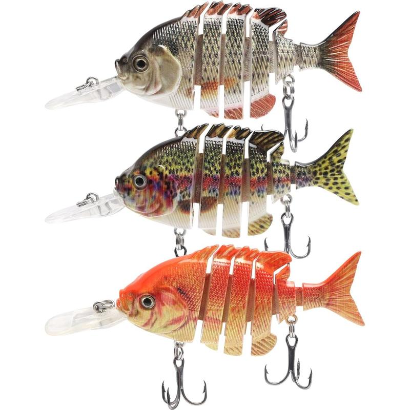 Fishing Lures Multi Jointed Swimbait for Bass Walleye Trout Crappie Slow Sinking Bionic Lure for Saltwater Freshwater