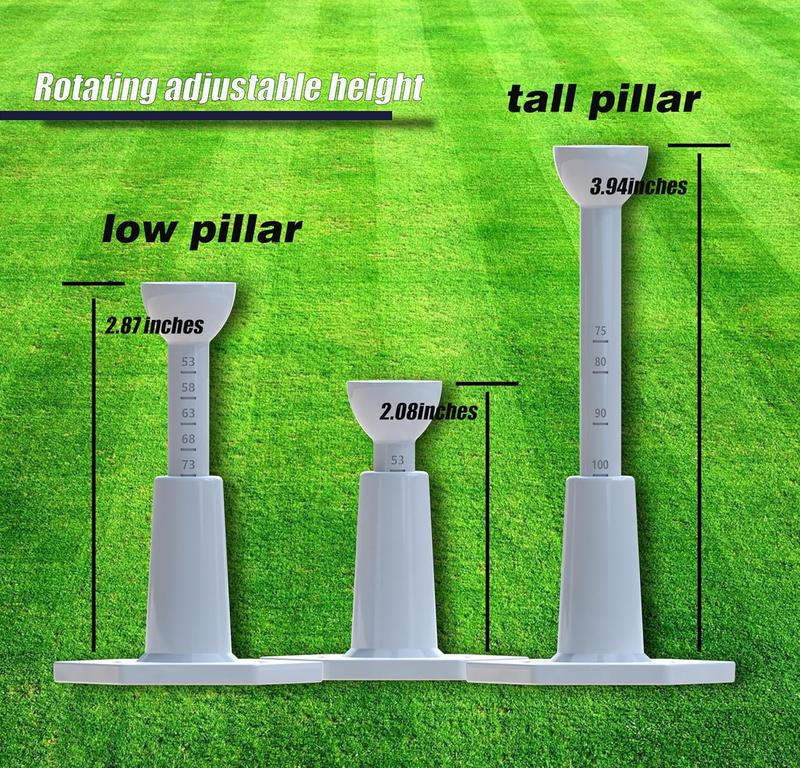 Adjustable Unbreakable Golf Tee, Rubber Golf Tees for Mats, 2 Pack White+2 high Struts