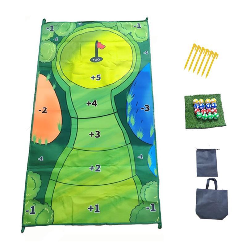 Golf Game Set, 1 Set Golf Putting Game Mat with Golf Balls & Golf Tees & Storage Bag, Golf Training Aid for Indoor & Outdoor, Golf Training Equipment