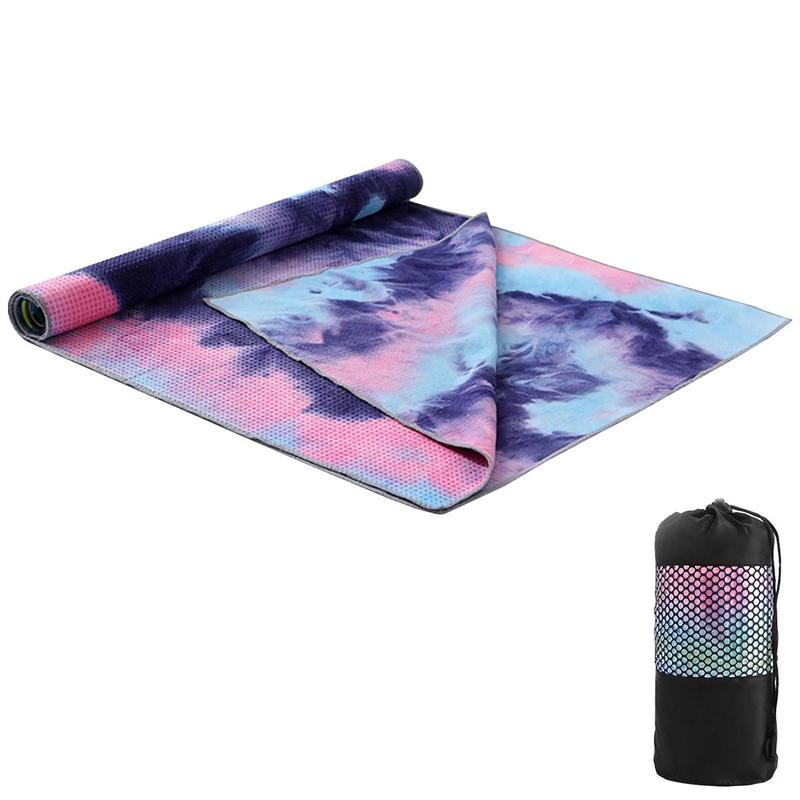 Tie-dye Printing Yoga Mat Towel, 1 Count Breathable & Fast Drying Yoga Towel, Portable Yoga Mat Towel for Home Gym Workout