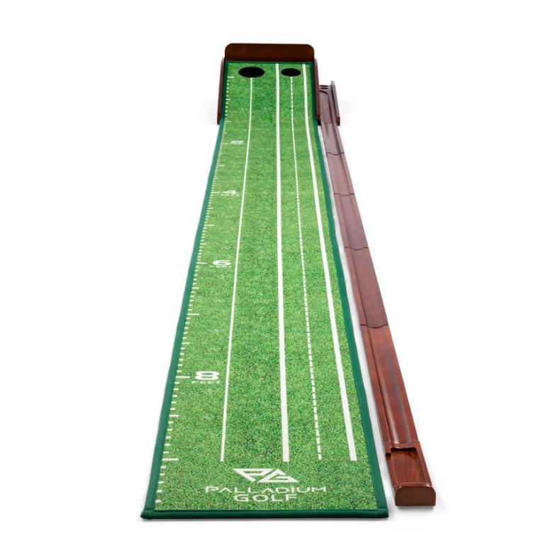 Palladium Golf Indoor Golf Putting Mat with 2 Hole Training, 10 Foot, Lay Flat Technology