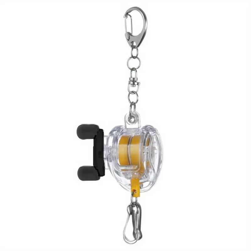 Retractable Small Fishing Reel Key Chain, 1 Count Portable Fishing Coiled Lanyard Key Ring, Fishing Accessories for Outdoor, Fishing Gear, Fishing Equipment