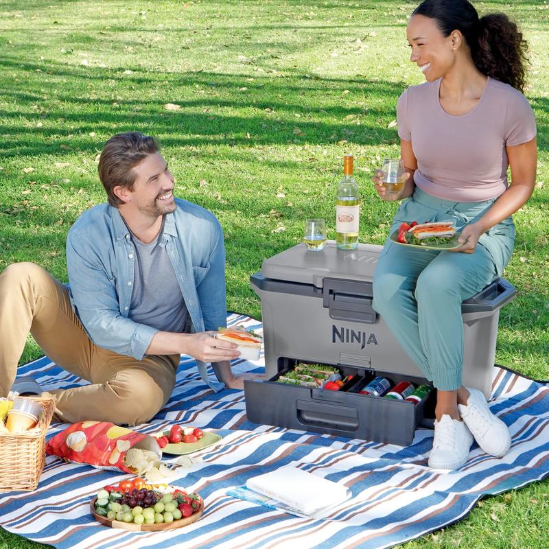 50 Qt. Ninja FrostVault Cooler with Dry & Cold Storage Zone - Perfect for Longday Camping and Outdoor Adventures