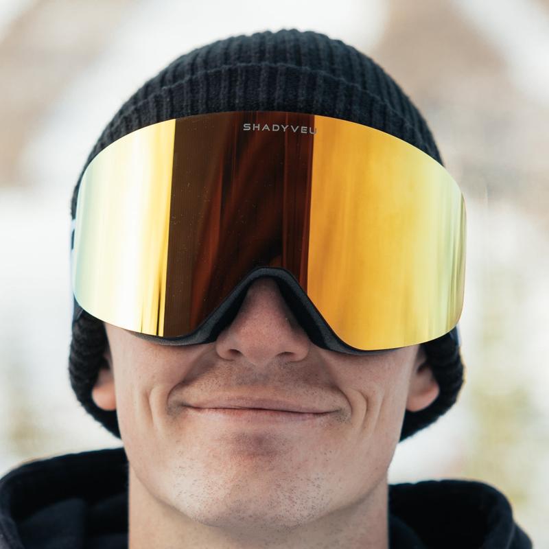 Golden Solstice | Magnetic Anti-fog Anti-glare Lenses for Nova Snow Goggle Frame antifog