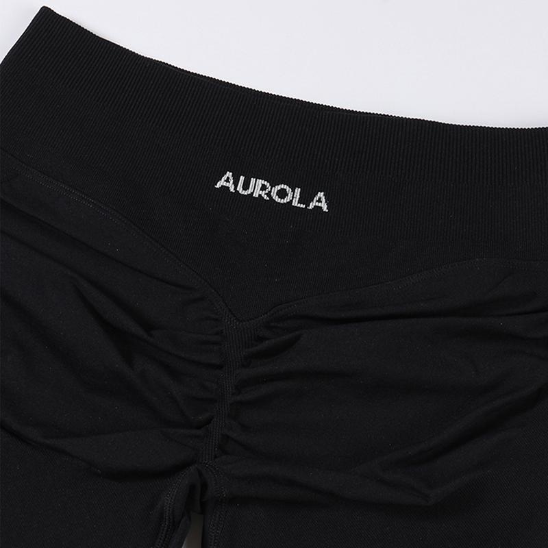 AUROLA Influence Collection Workout Shorts for Women,No Roll Up Squat Proof New Scrunch Seamless Compression Gym Short 6.5