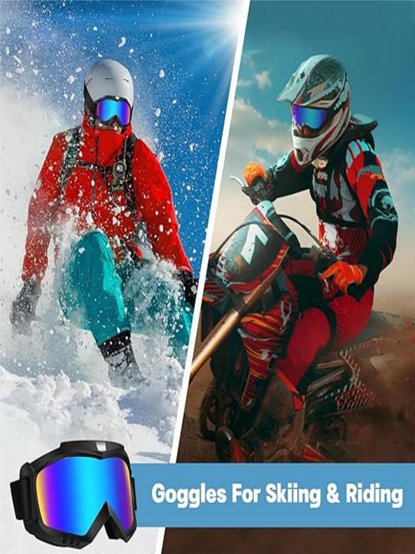 Off-road Vehicle Goggles, 2pcs set Motorcycle Goggles, ATV Goggles, Riding Goggles, Ski Goggles, Windproof Glasses, Racing Goggles, Sports Eyewear