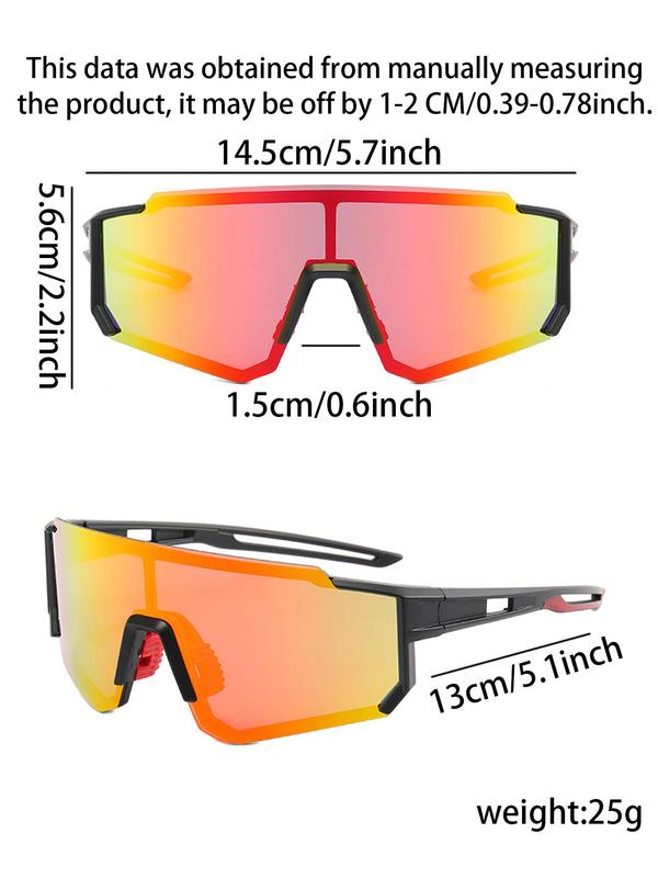 Unisex Sporty Flat Top Sunglasses, Trendy Cycling Sunglasses for Everyday Use, Fashion Accessories for Outdoor Activities