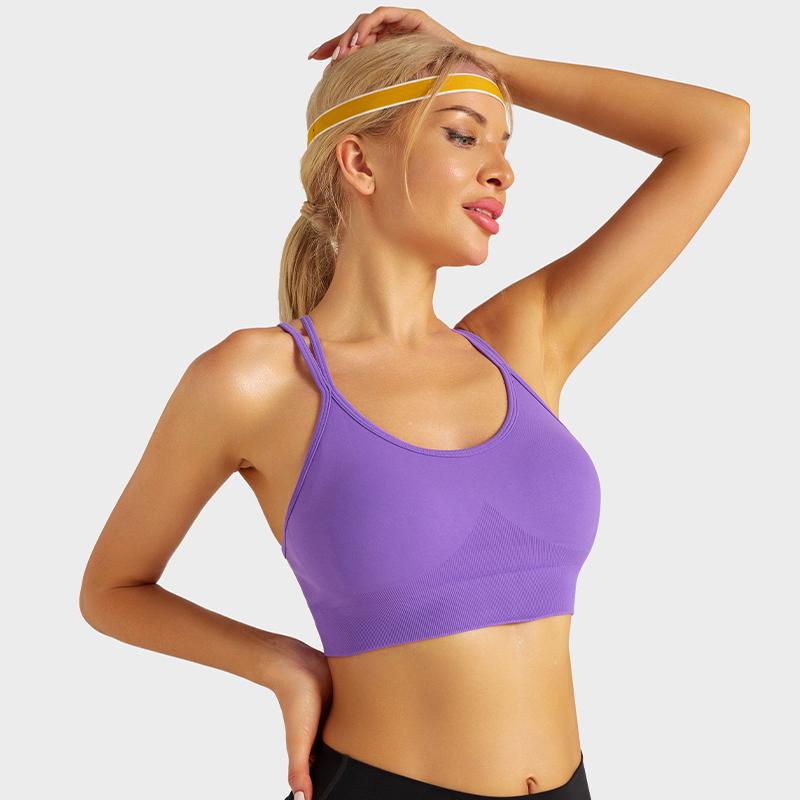 RUNNING GIRL Sports Bra for Women,Padded Strappy Sexy  Sports Bra with Removable Cups Medium Support Workout Yoga Gym Bra