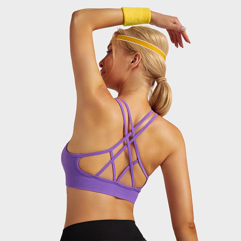 RUNNING GIRL Sports Bra for Women,Padded Strappy Sexy  Sports Bra with Removable Cups Medium Support Workout Yoga Gym Bra