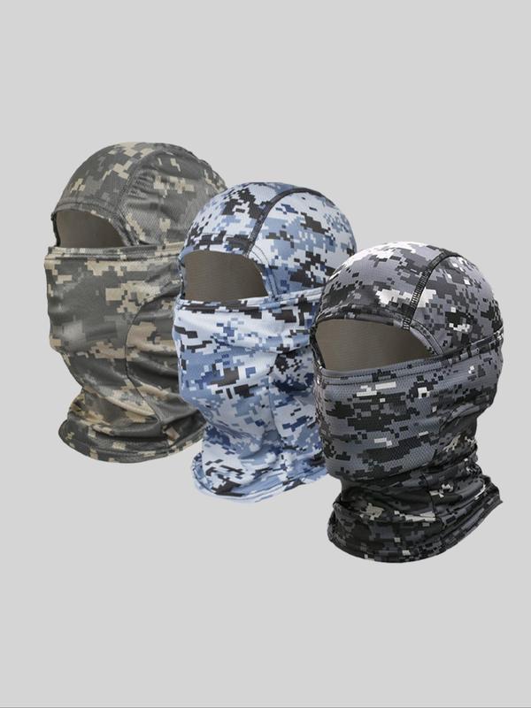 Camo Pattern Balaclava, Breathable Mesh Face Mask, Sun Protection Full Face Mask, Sports & Outdoor Clothing Accessories for Cycling, Motorcycle