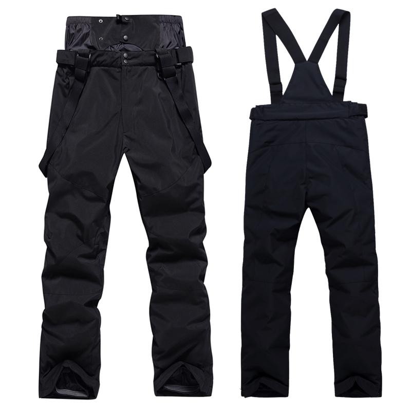 High Quality Men Winter Thick Warm Skiing Pants Windproof Waterproof Suspender Trousers Snow Snowboard Pants Plus Size