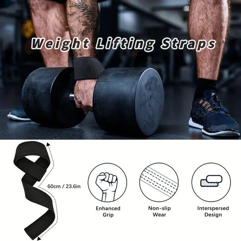 Weightlifting Wrist Strap - Weightlifting Strap | Fitness Wrist Strap, Gym Accessories, for Strength Training, Bodybuilding | Deadlift for Men Women (Black)