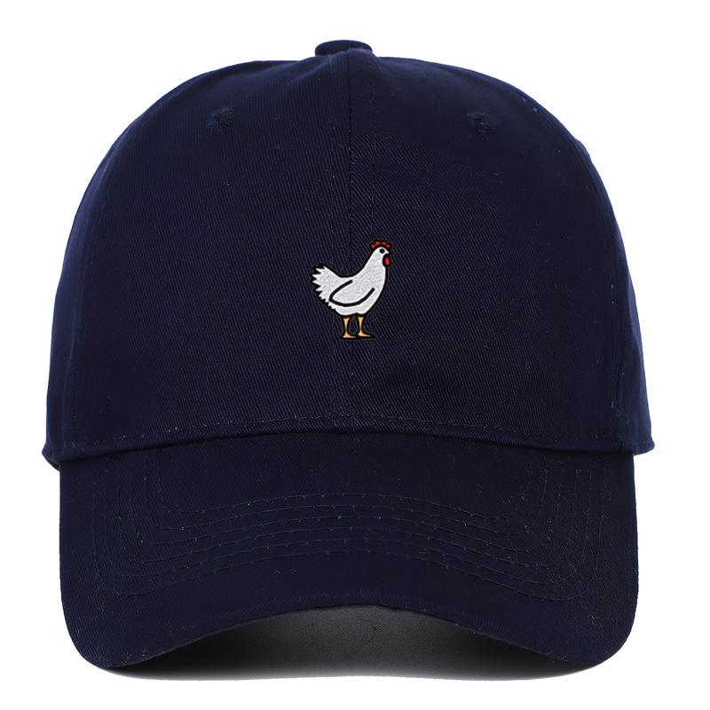 Chicken Embroidery Baseball Cap Solid Color Casual Dad Cap Lightweight Adjustable Sun Hat for Women Men