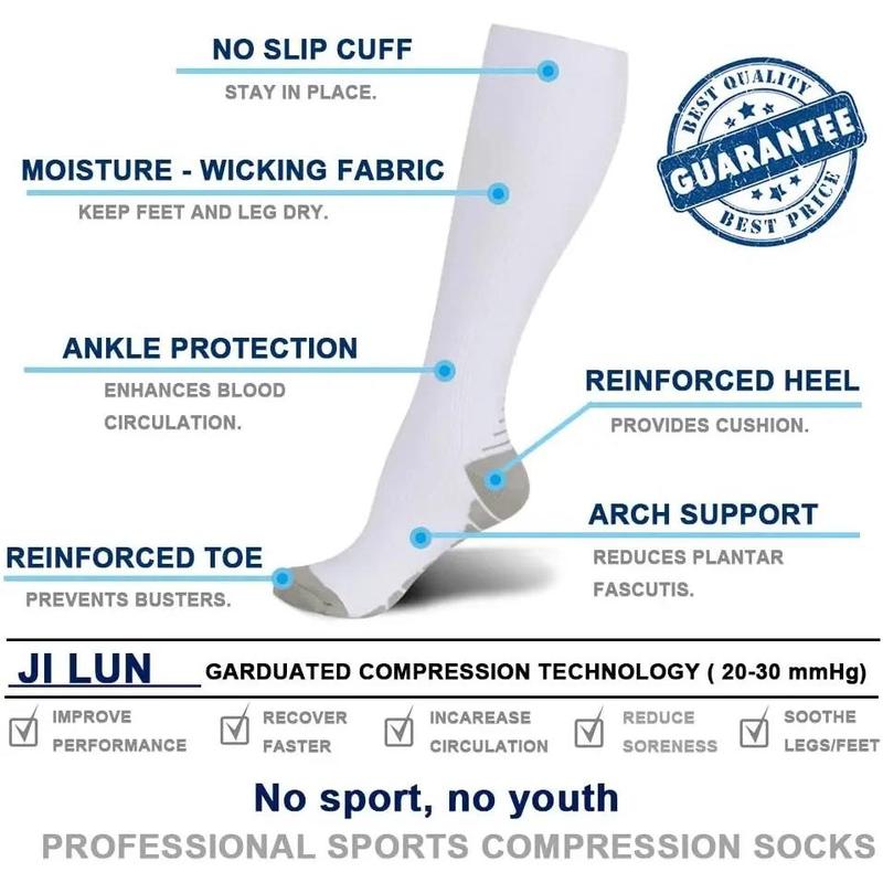 3pair Varicocele Compression Socks For Men Women Running Fitness Rugby Sports Socks For Medical Pregnancy Promoting Blood Circulation